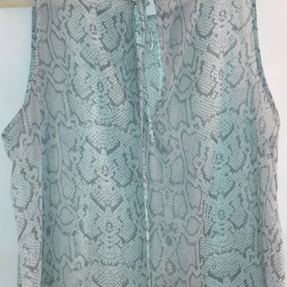 TOP Snake Print Light Gray with Tank Cami Sleevless Sheer Size XXL - Picture 4 of 4